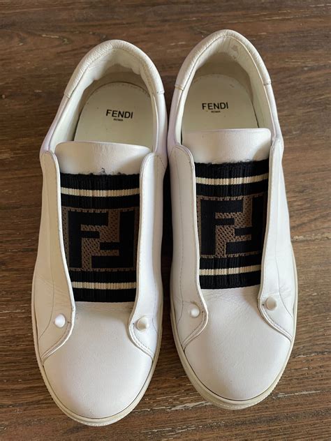 tennis fendi ojos|fendi white canvas sneakers.